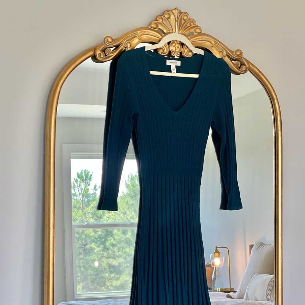 Teal Knit Midi Dress